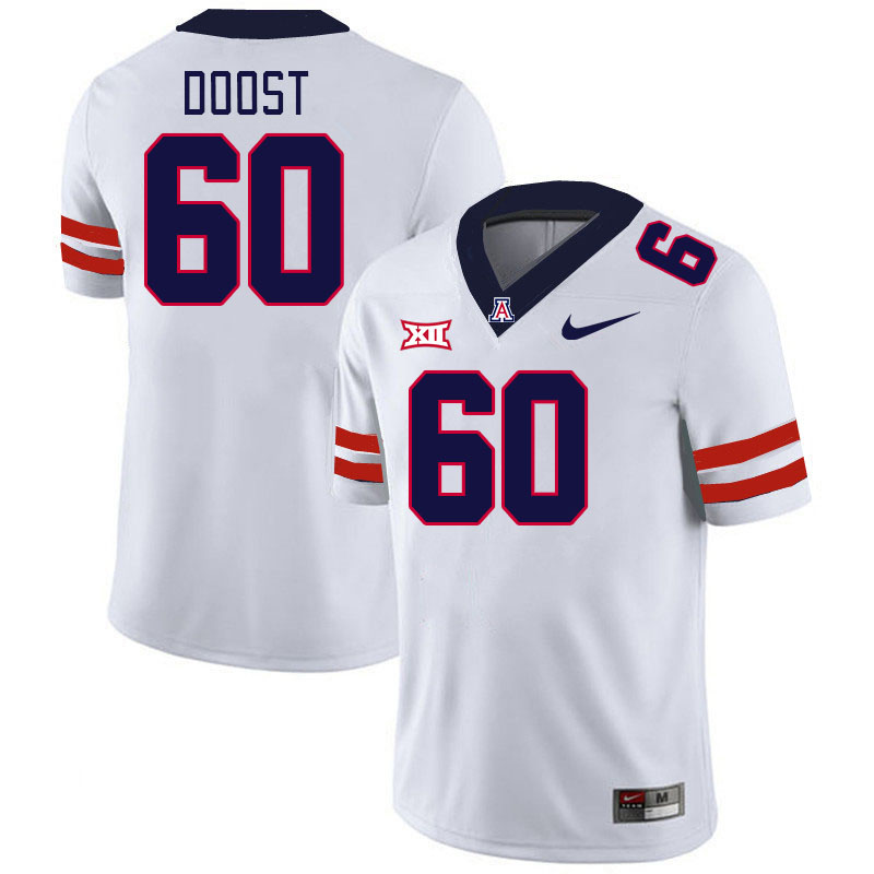 Men #60 Alexander Doost Arizona Wildcats Big 12 Conference College Football Jerseys Stitched-White